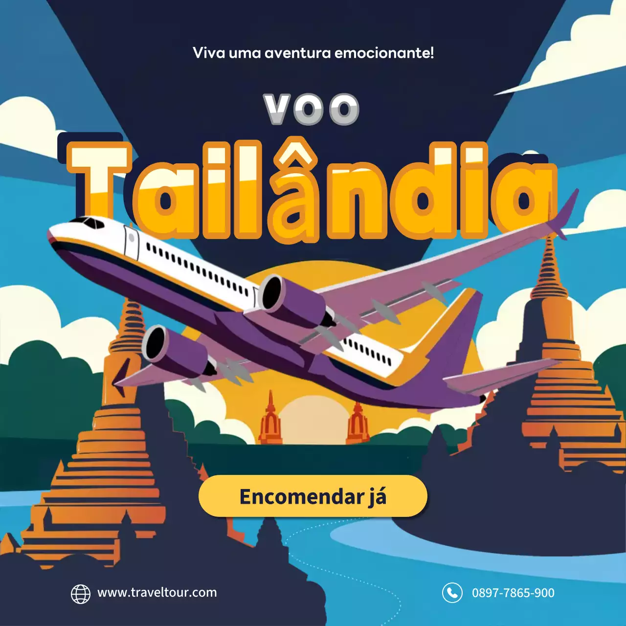 promoção de viagens retro púrpura