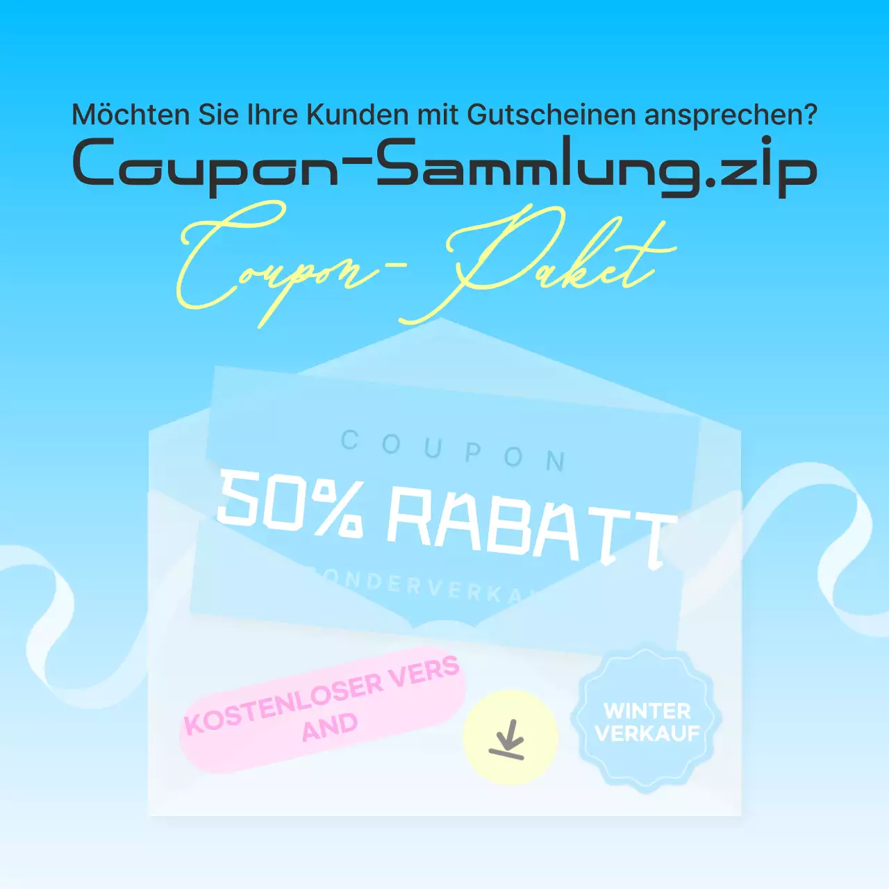 Hellblau Modern Rabattaktion