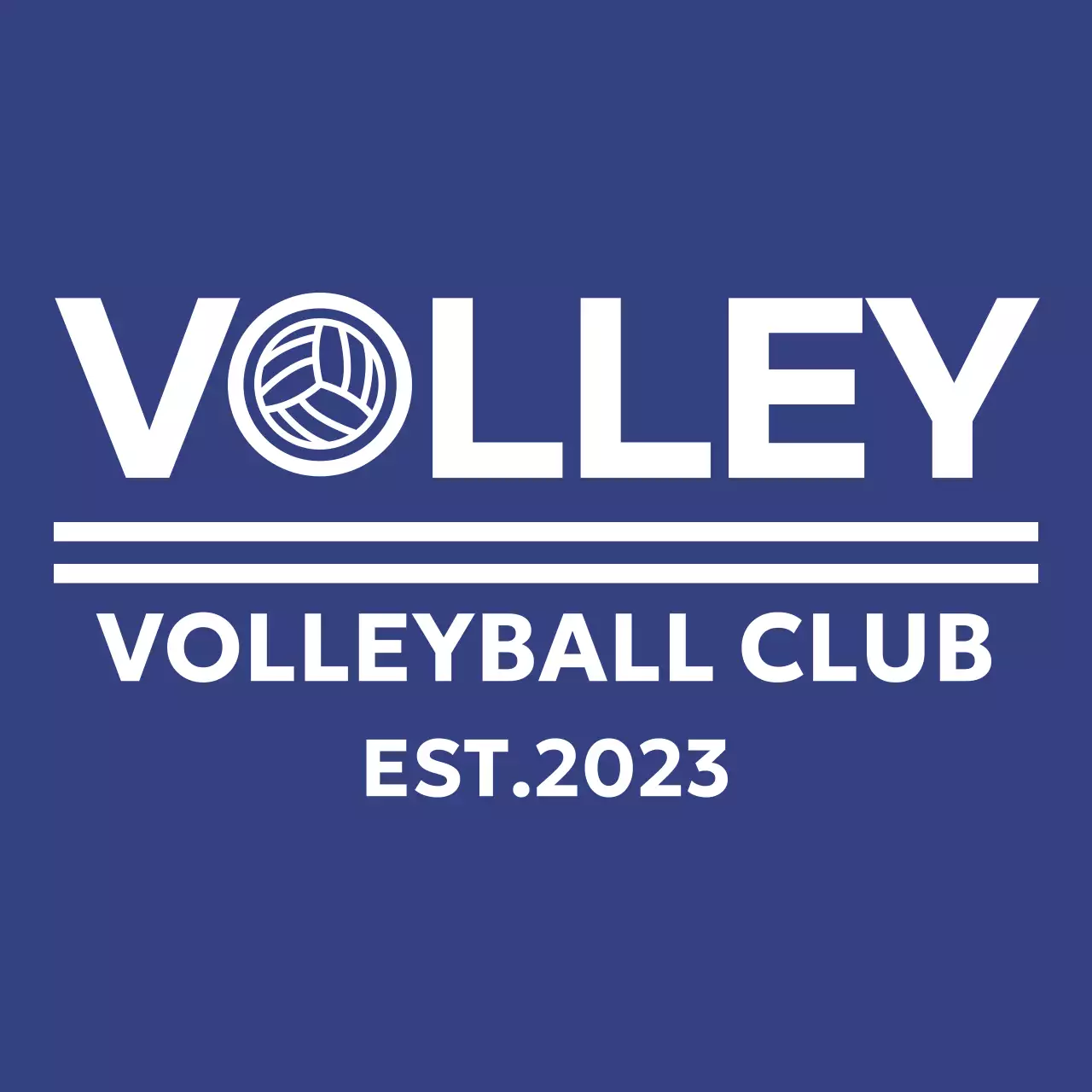 배구공이 있는 심플한 스포츠 로고