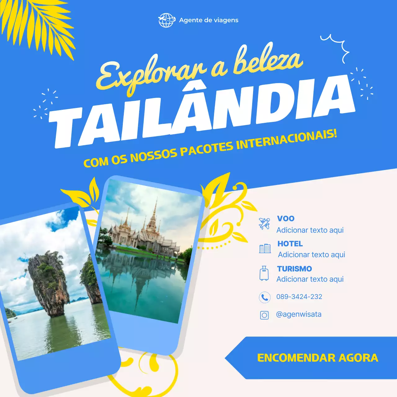 promoção de viagens blue modern