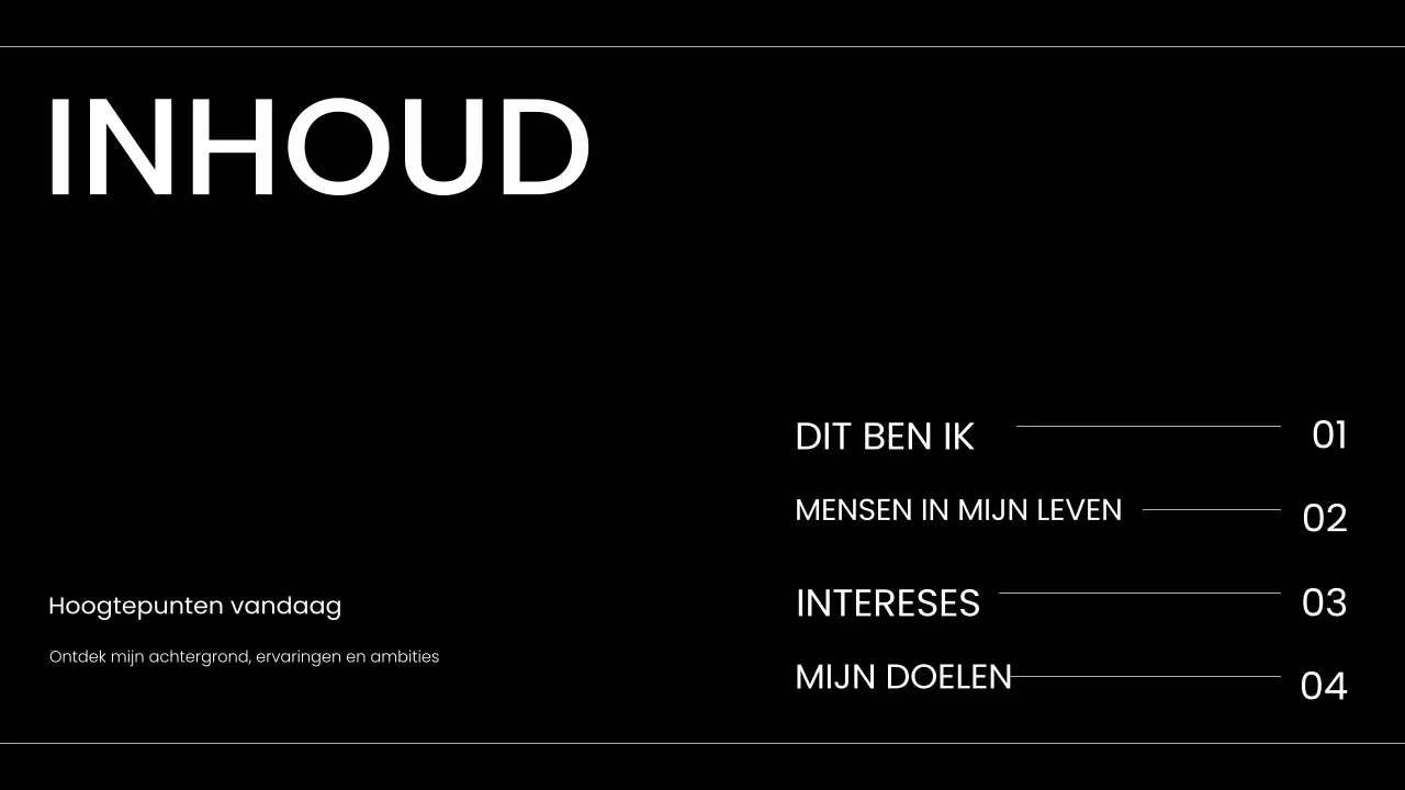 zwart-wit moderne zelf-introductie portfolio