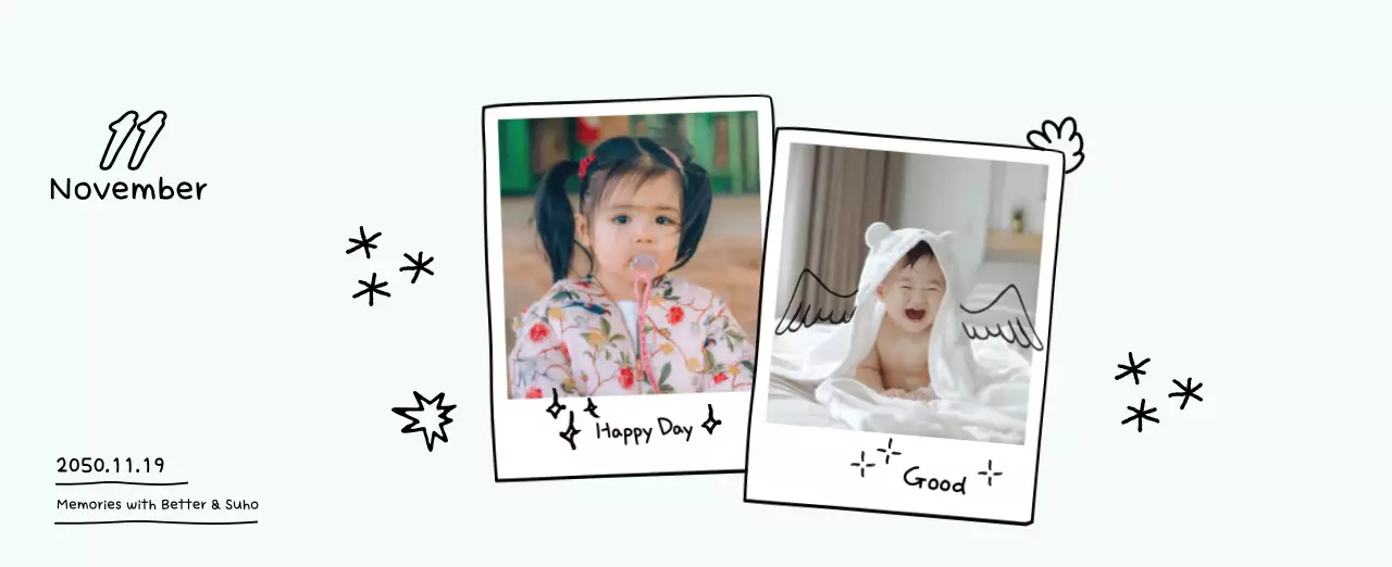 Adorable New Year's photo calendar