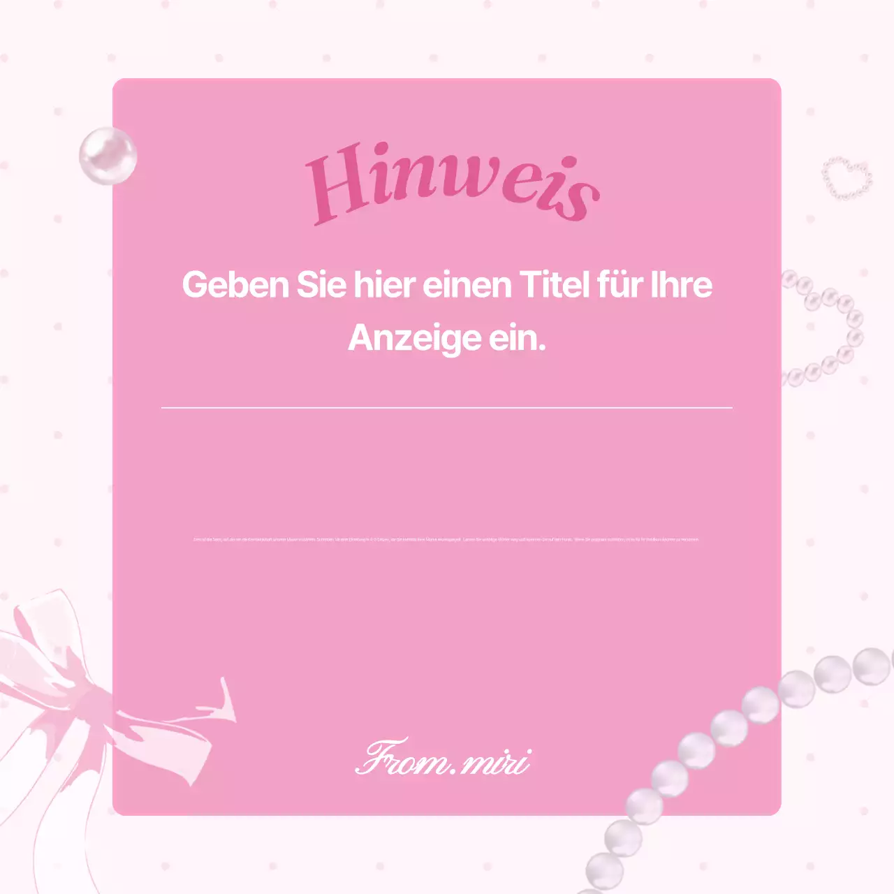 Eine rosa und bezaubernde Markenwerbung