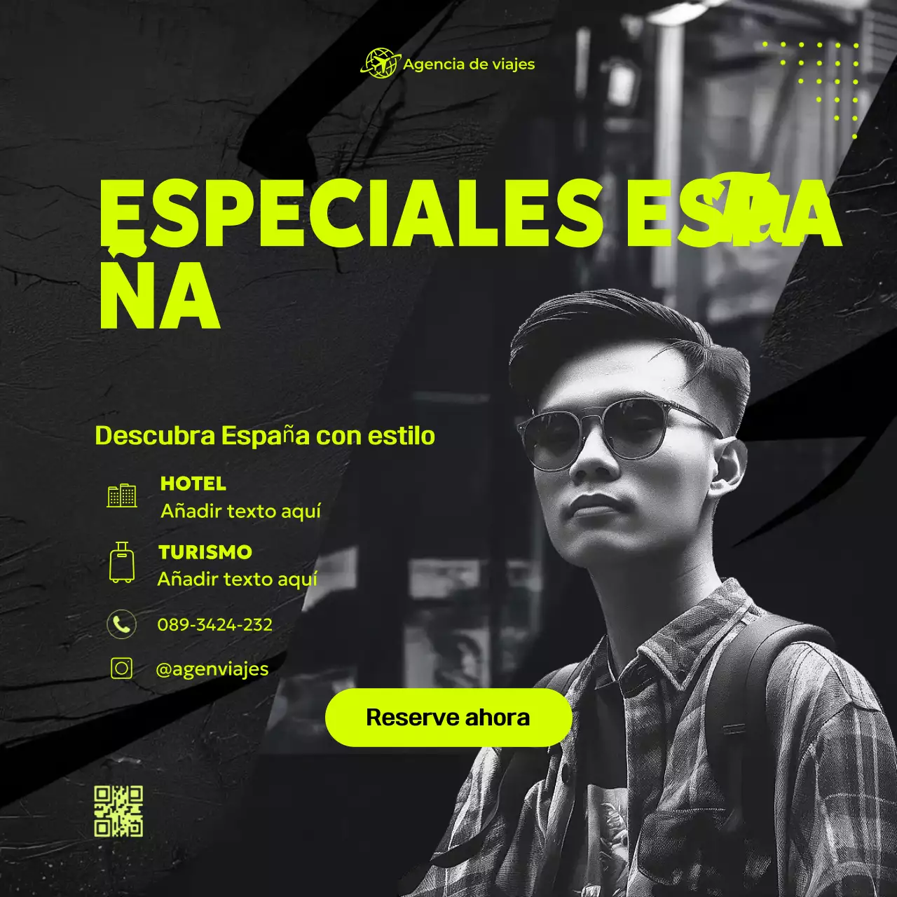 anuncio de viaje moderno de neón