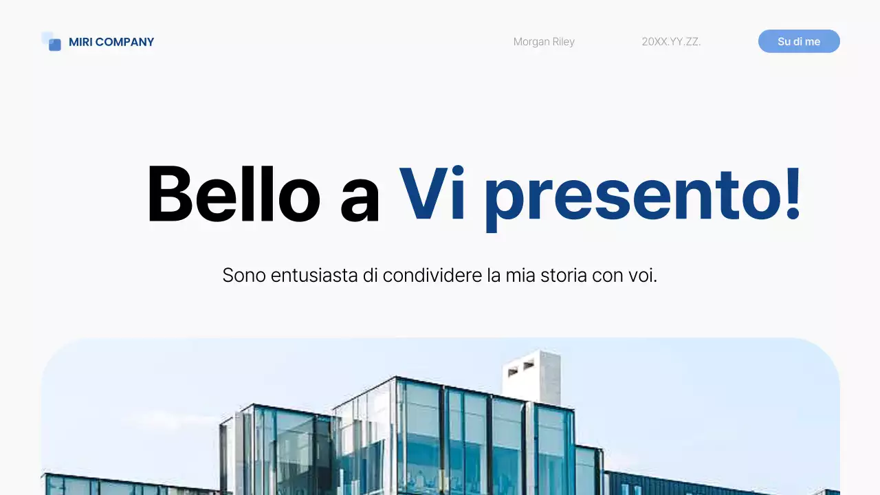 passo di autopresentazione moderno e blu