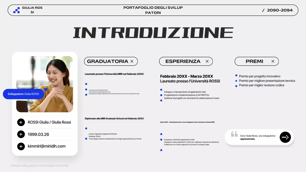 Presentazione del Portafoglio Moderno Grigio