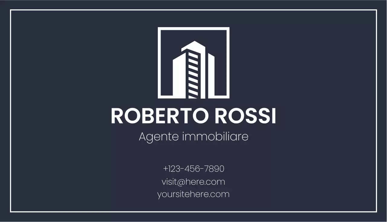 biglietto da visita immobiliare moderno della marina