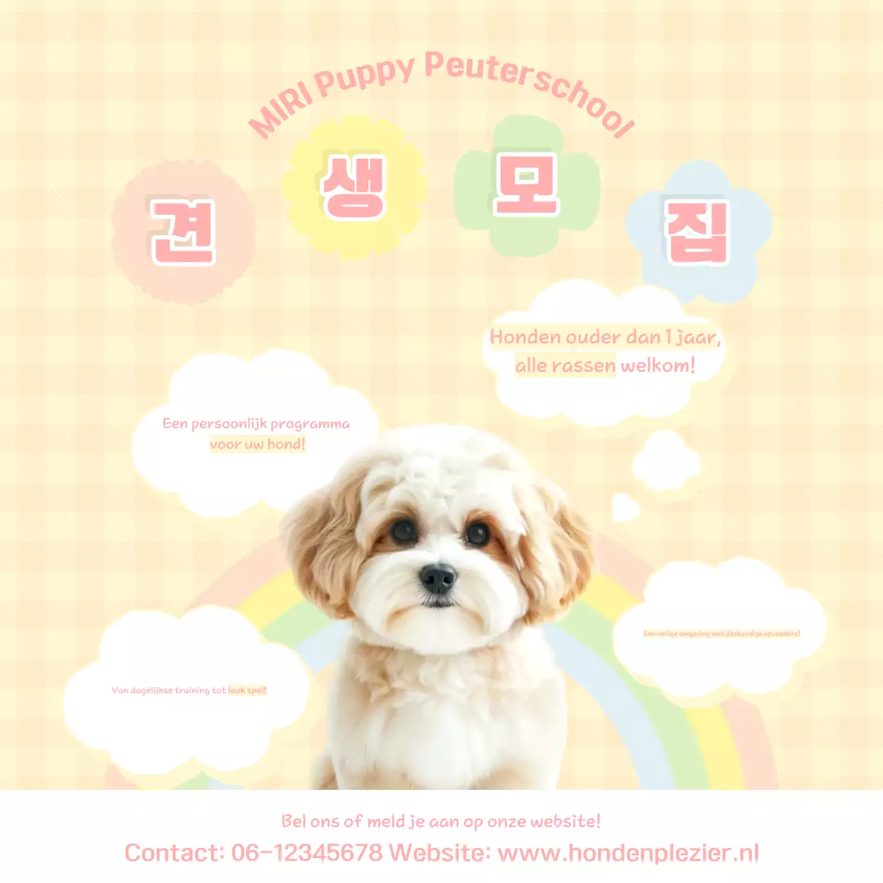 Gele schattige puppy zinnen