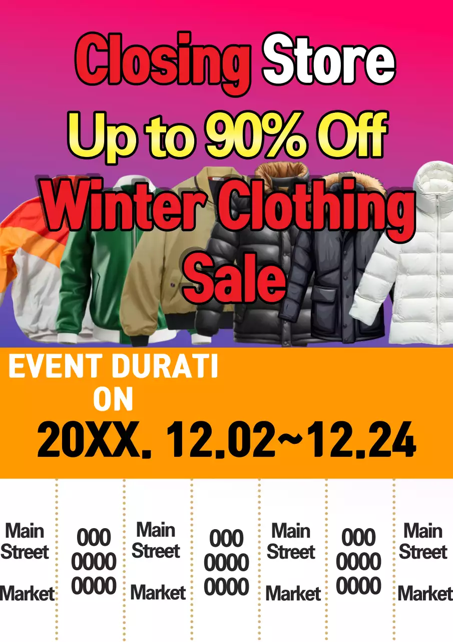 Poster khuyến mại giảm giá mùa đông thời trang màu hồng