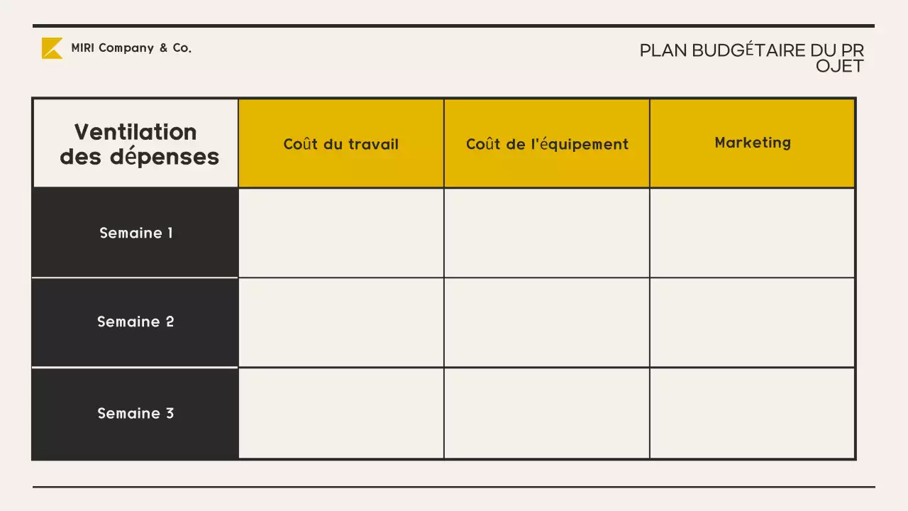 plan d'affaires moderne jaune
