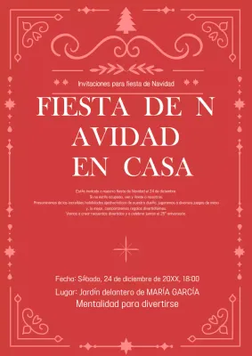 Invitación de Navidad sencilla en rojo