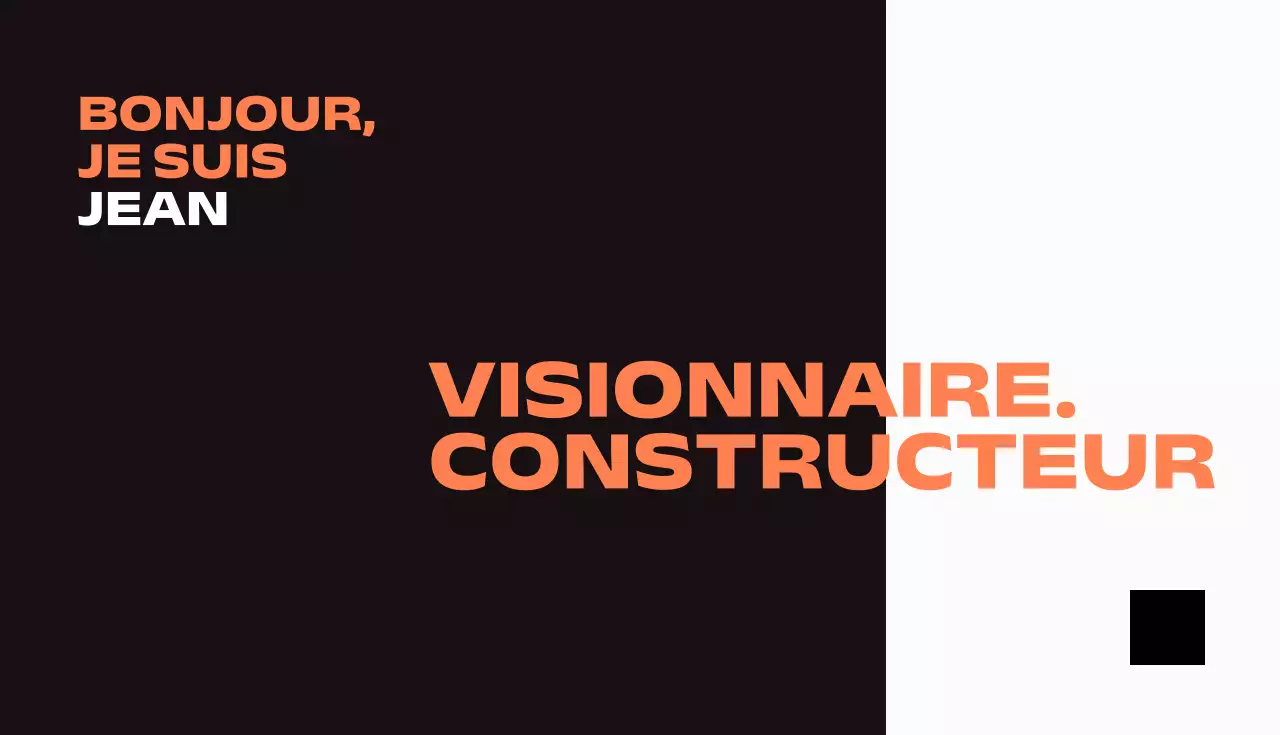 carte de visite moderne orange