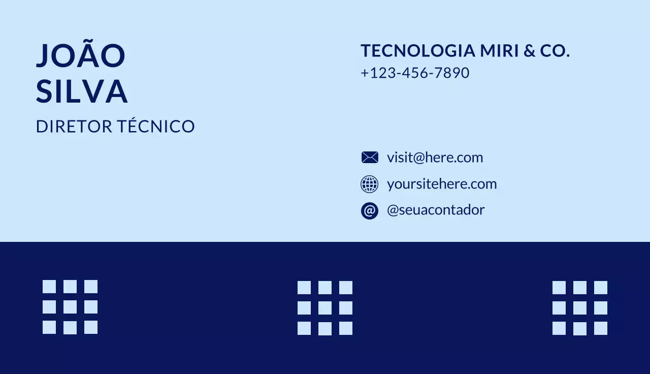 cartão de visita moderno azul
