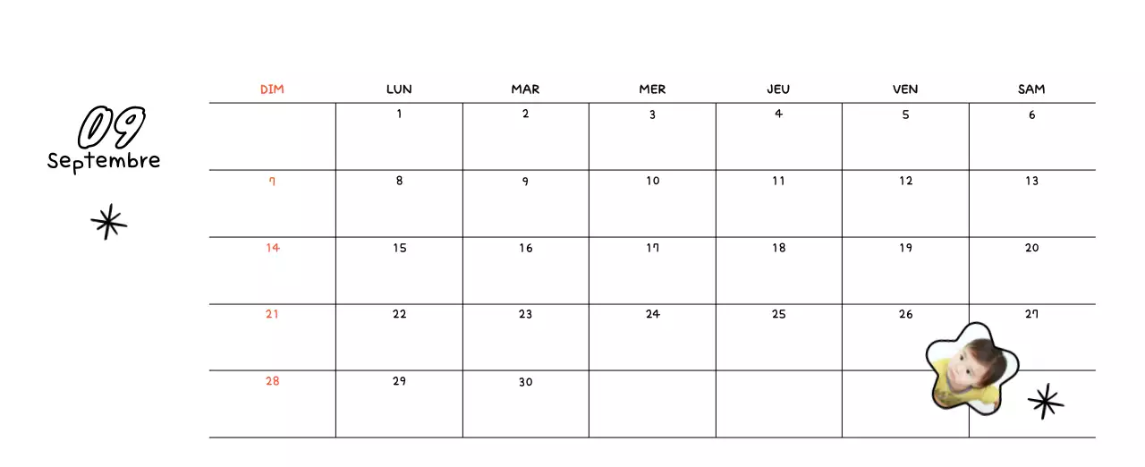 Calendrier photo du Nouvel An