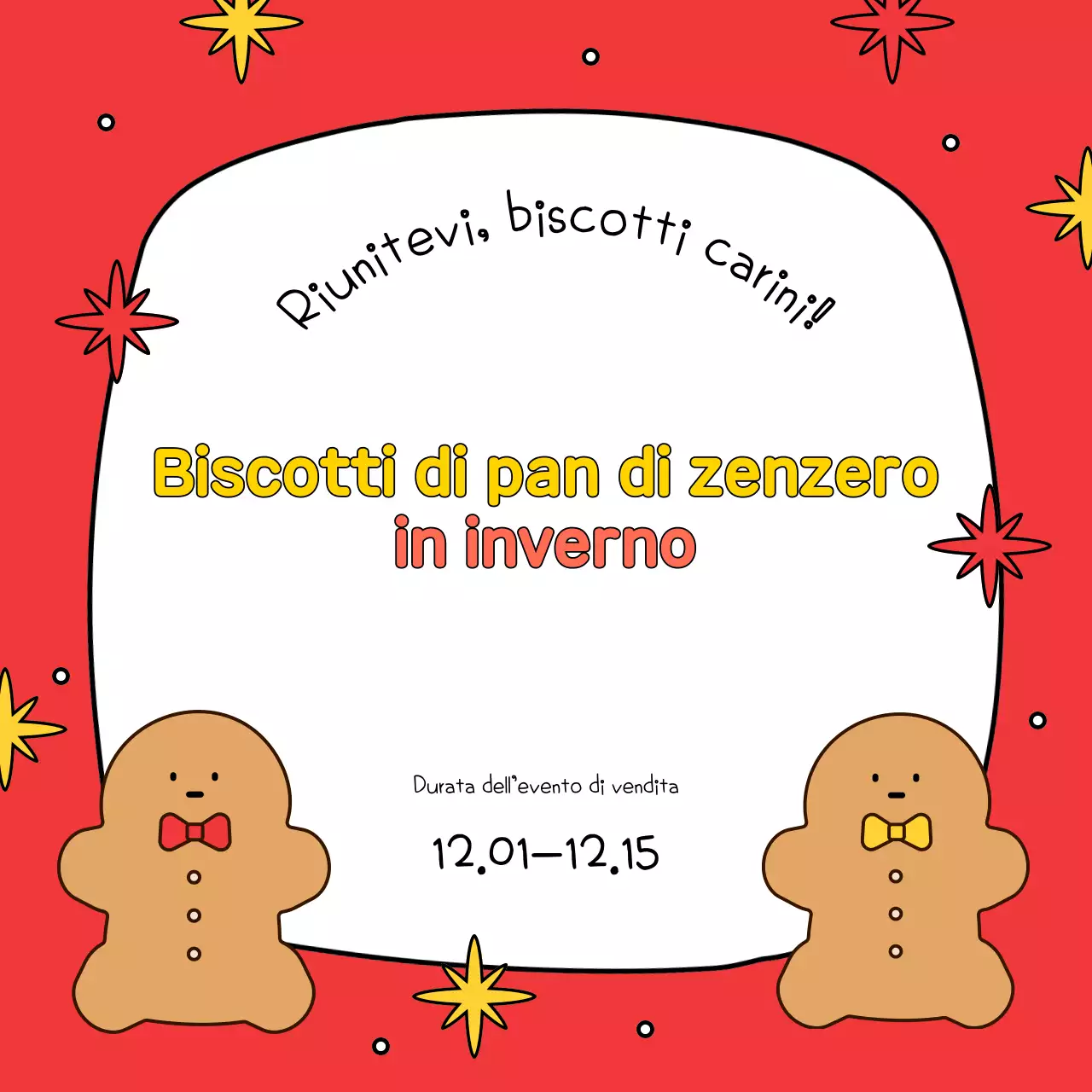 Pubblicizzate le vostre offerte stagionali di festa in rosso e giallo