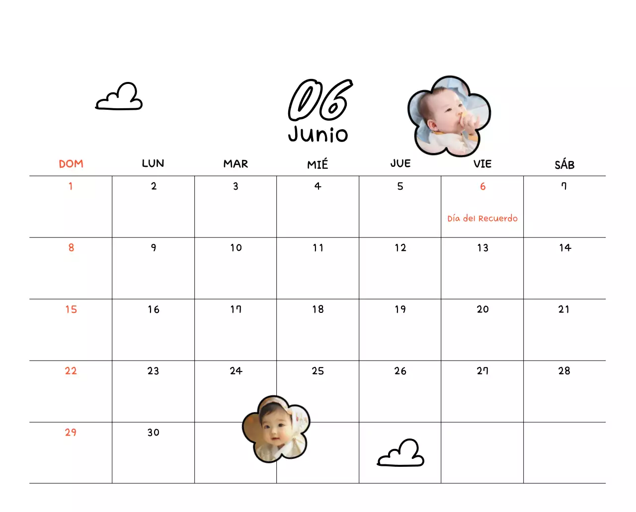 Calendario de fotos Yellow Cute