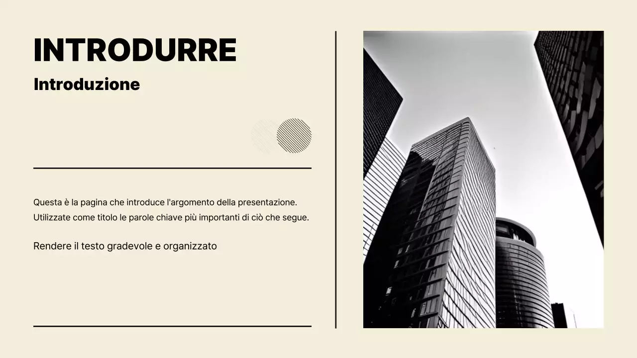 Presentazione minimalista beige spiegata