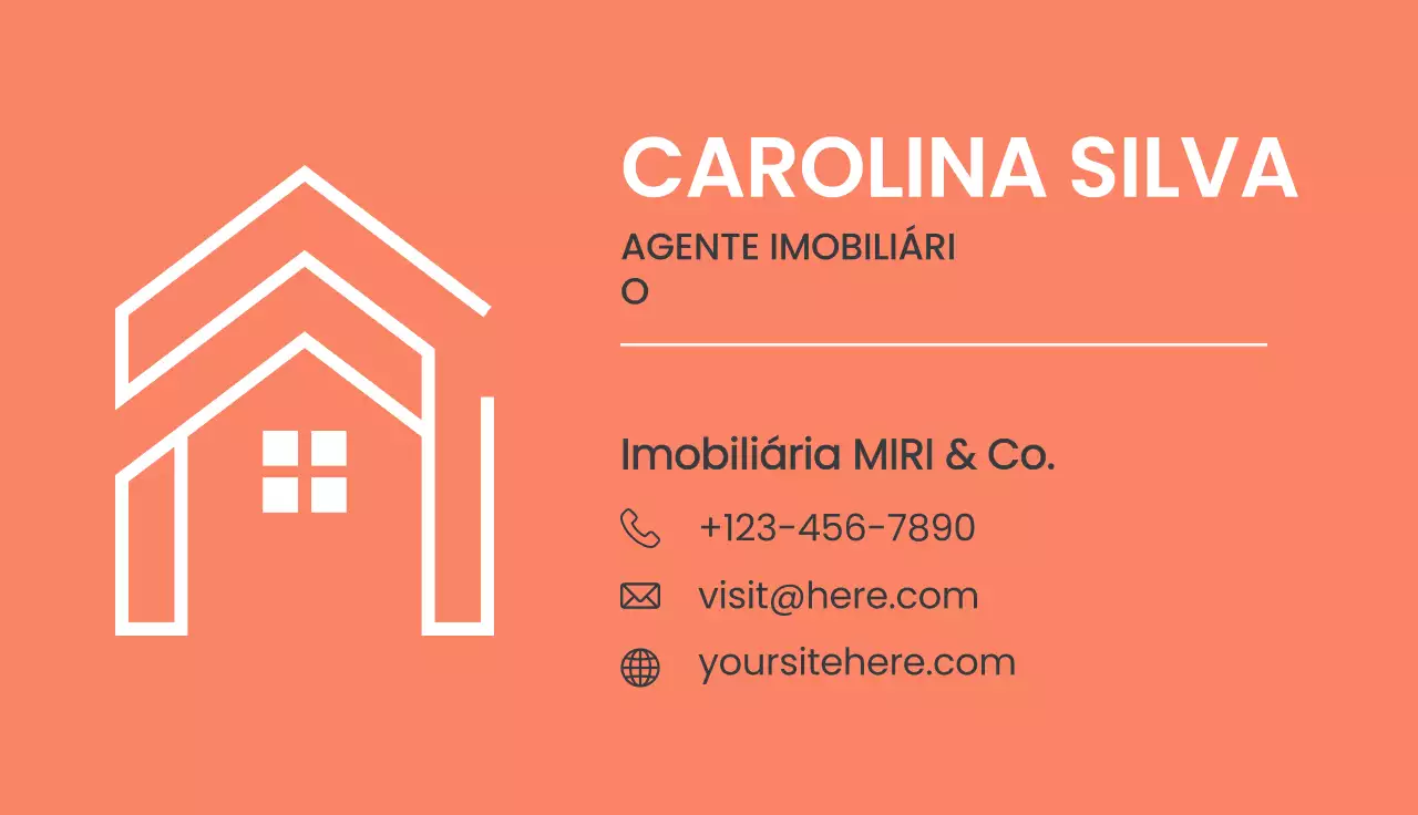 cartão de visita imobiliário moderno coral