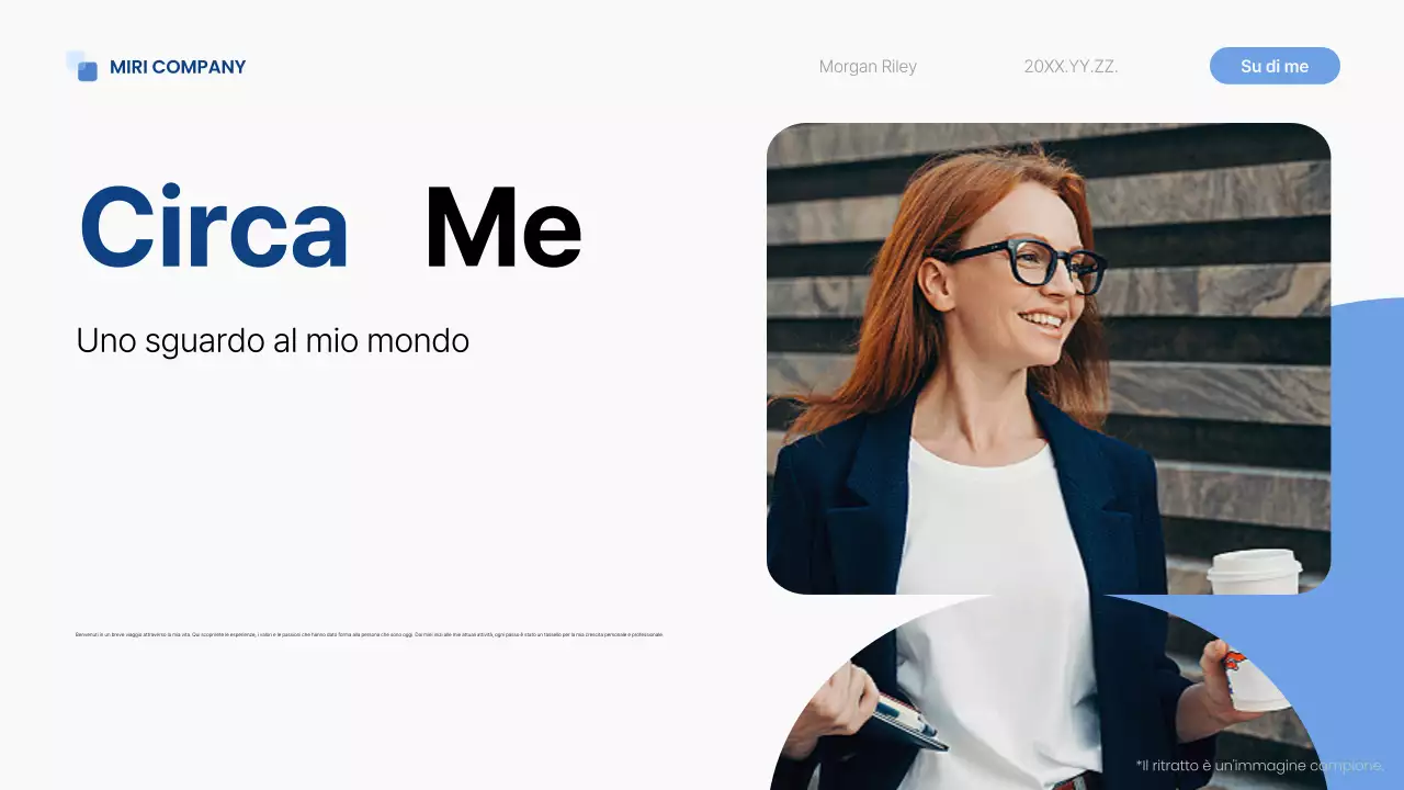 passo di autopresentazione moderno e blu