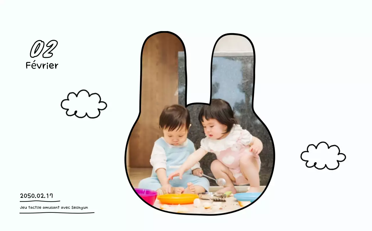 Calendrier photo avec dessin mignon