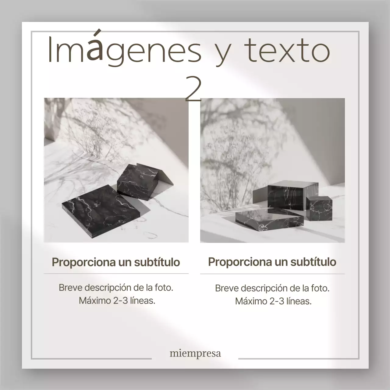 Explicación del diseño simple en blanco