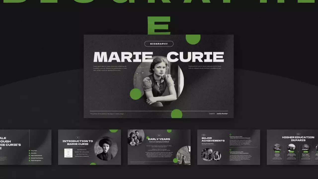 présentation de la biographie moderne verte