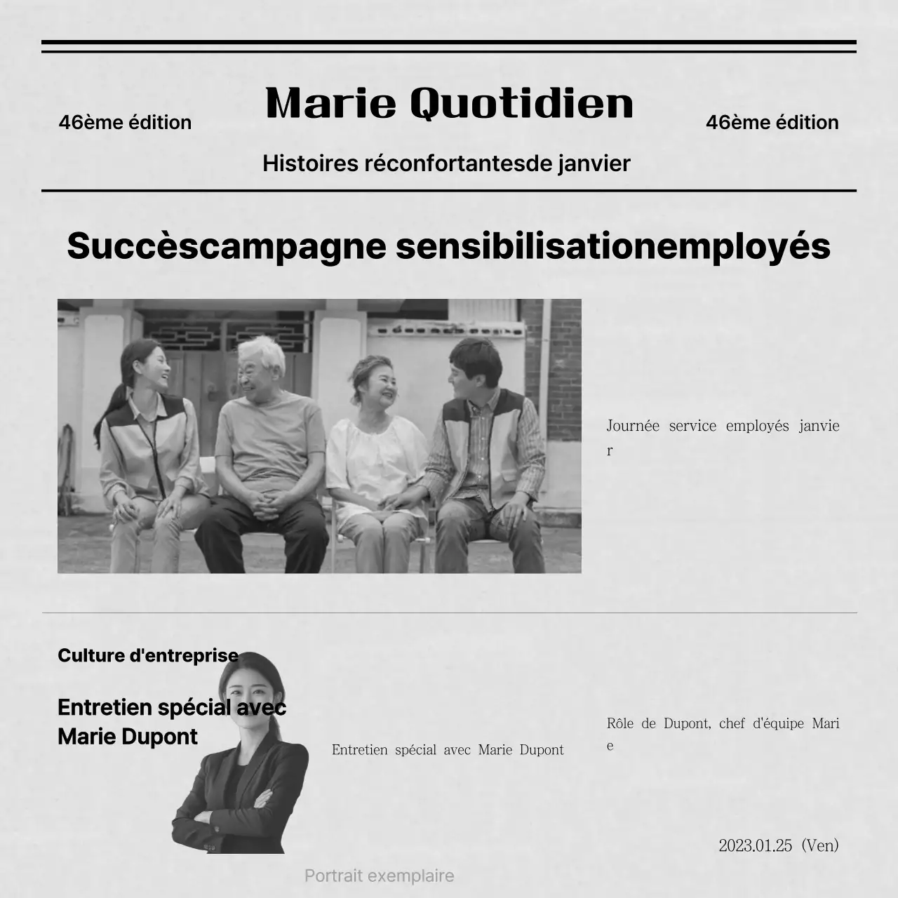 Promouvoir le bénévolat vintage en noir et blanc