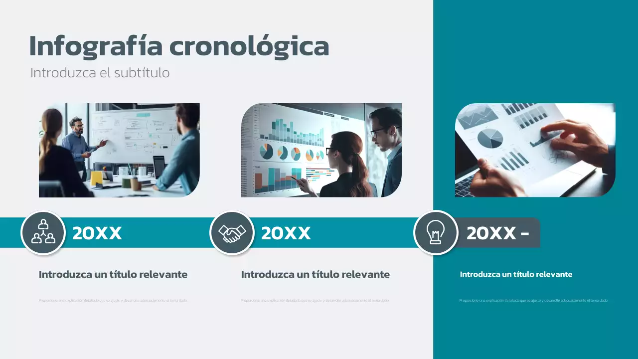 línea de tiempo empresarial moderna cerceta