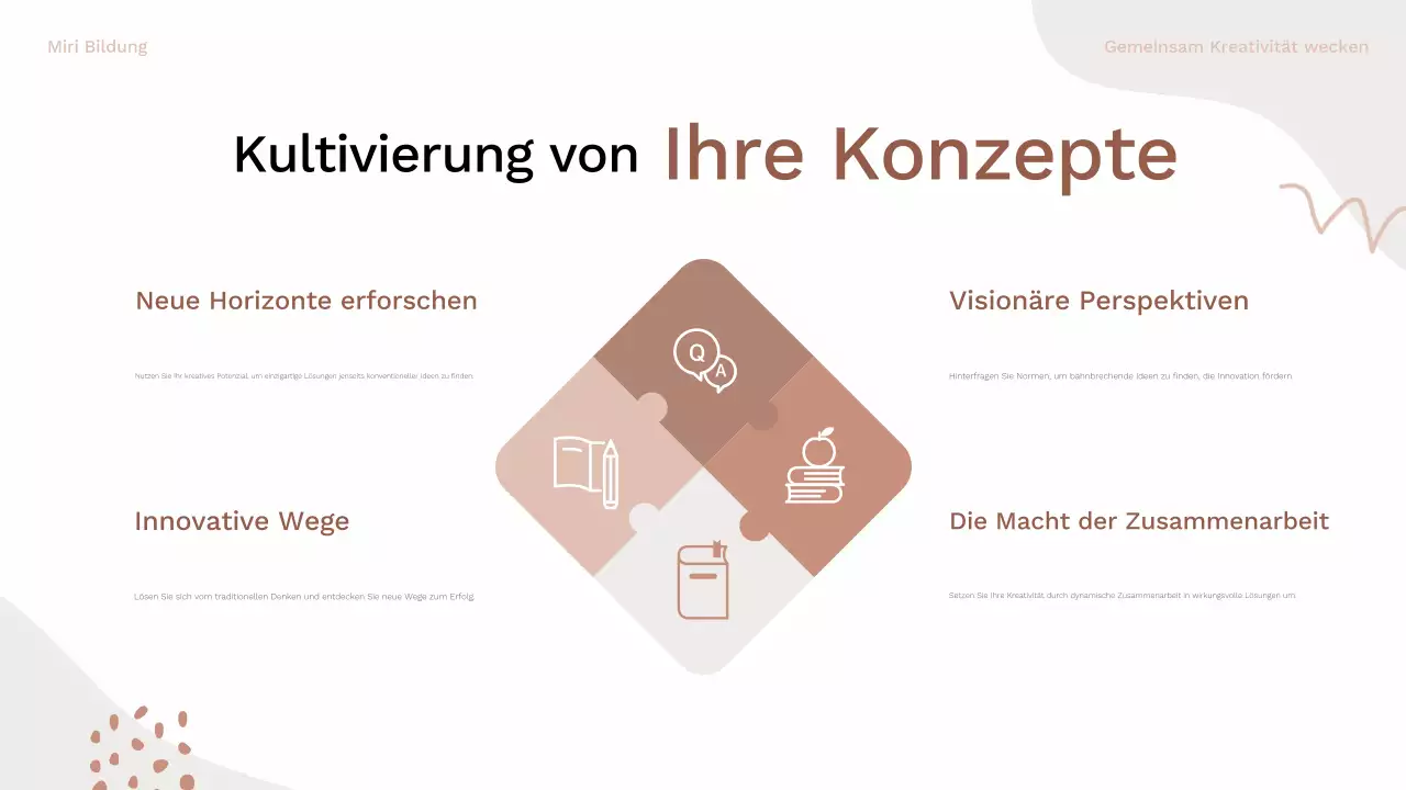 Braunes und rosafarbenes Bio-Brainstorming Layout-Leitfaden