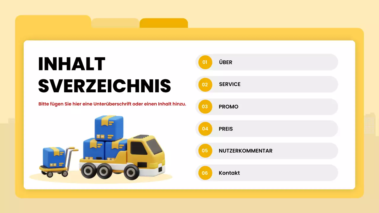 gelbe moderne Lieferankündigung