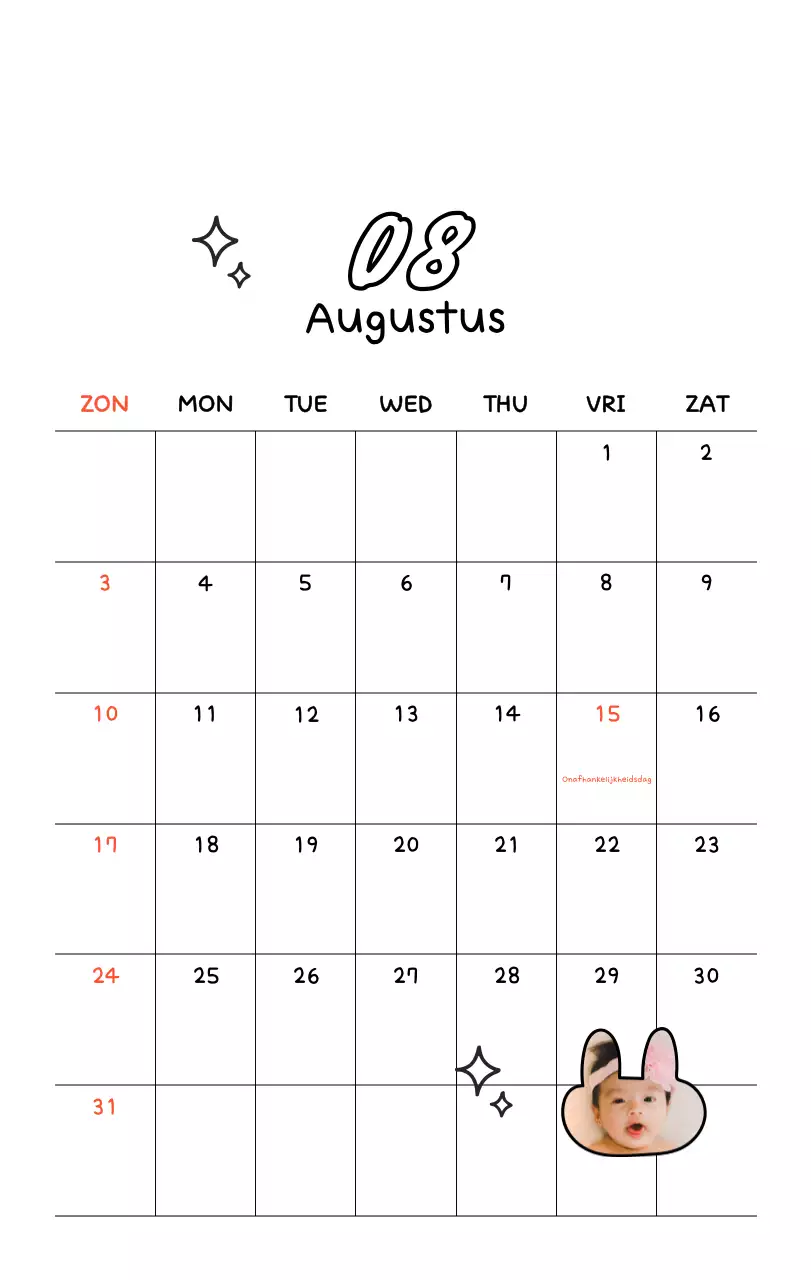 Schattige nieuwjaarskalender