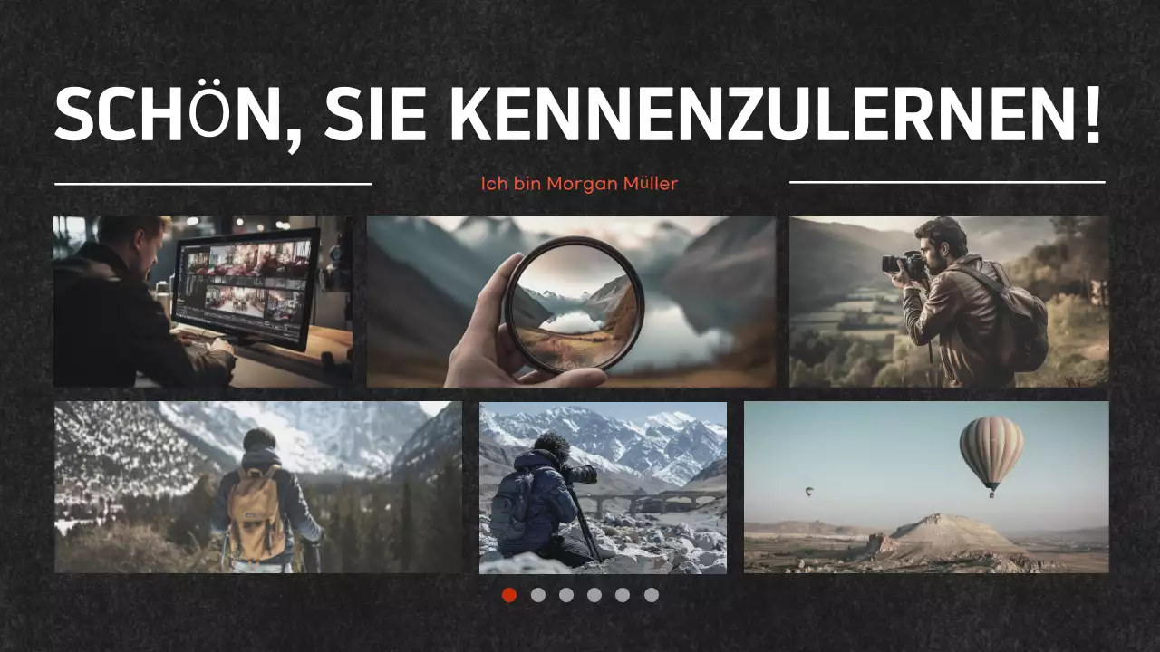 schwarzes modernes Portfolio-Dokument