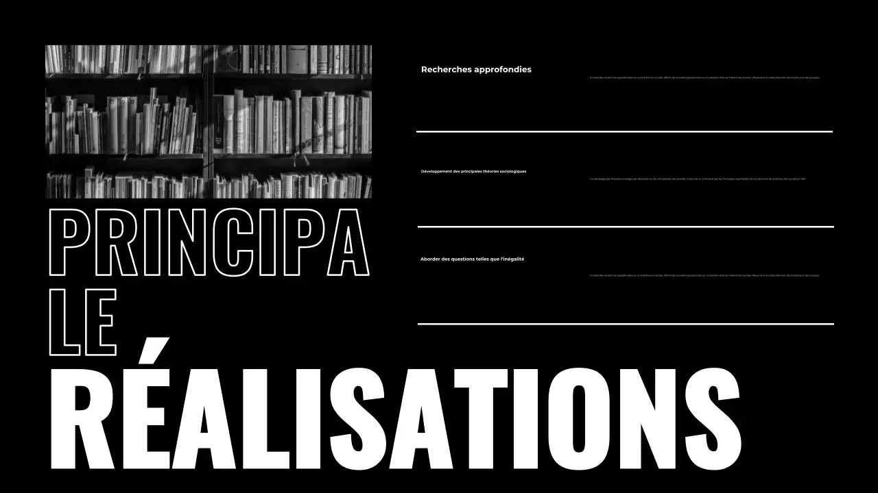 Présentation de la biographie en noir et blanc