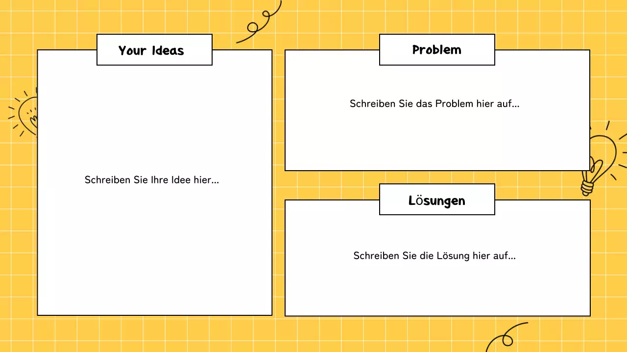 Gelbes Brainstorming Infografik Präsentation