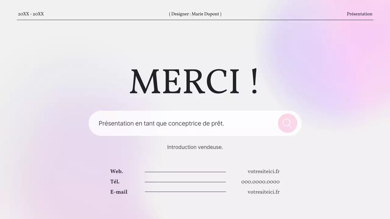 Un portfolio simple et dégradé en rose