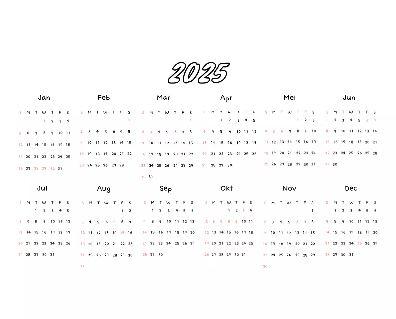 Gele Schattige Fotokalender