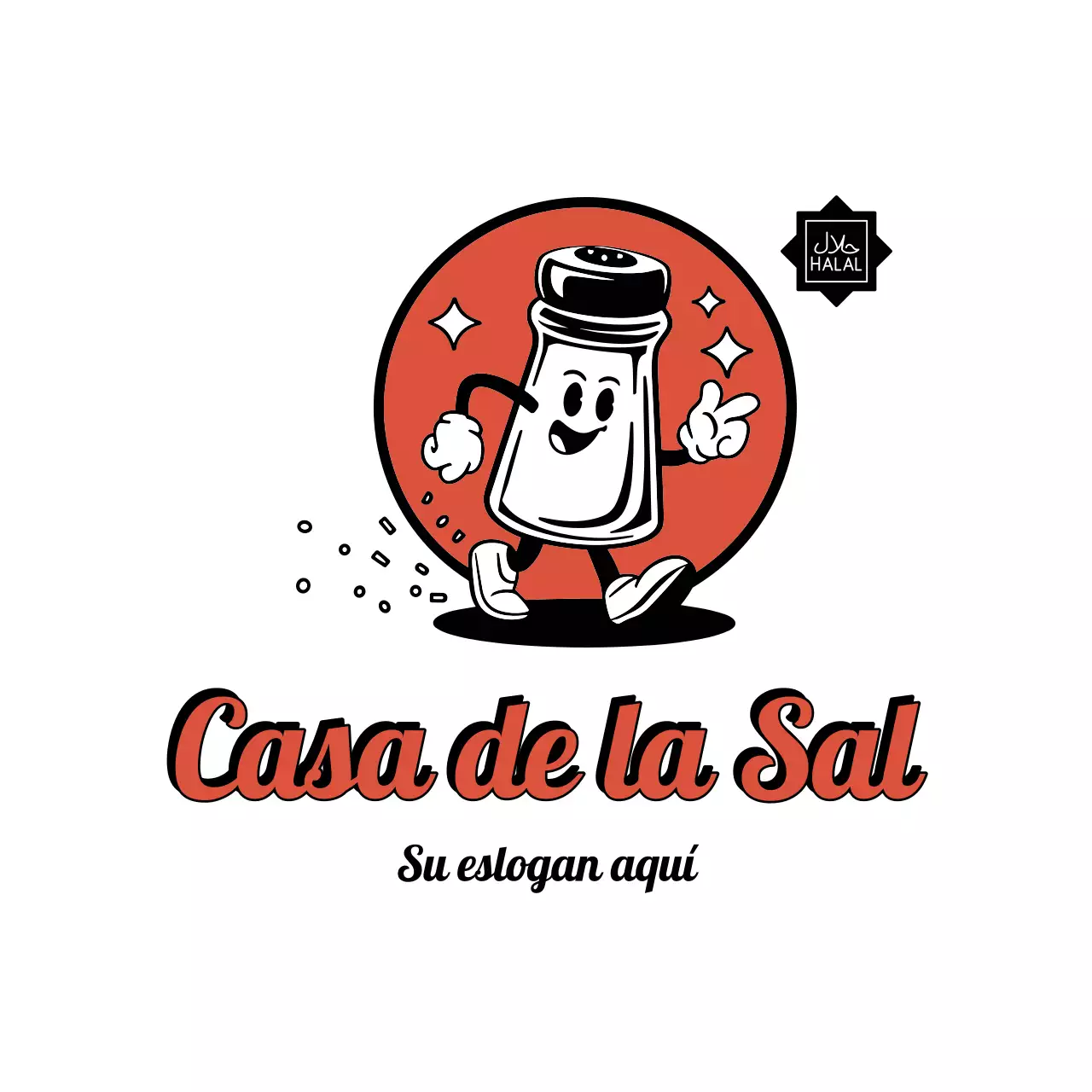 logo rojo retro food