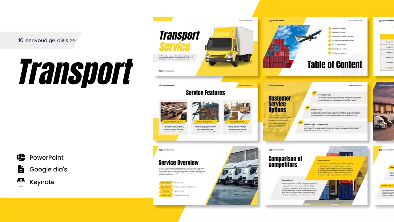 gele presentatie modern transport