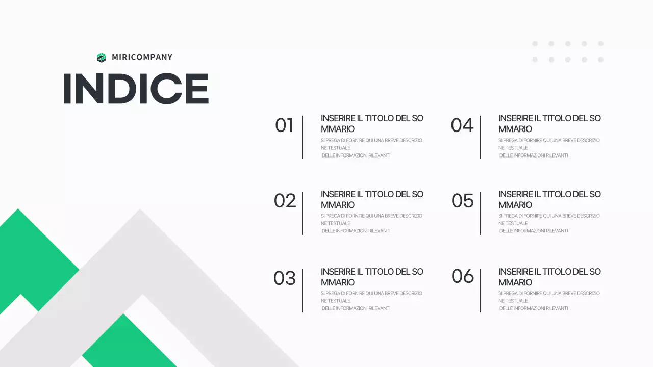 Un semplice business plan in bianco e verde