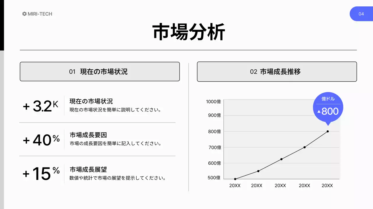 白黒 シンプル ビジネス プレゼンテーション