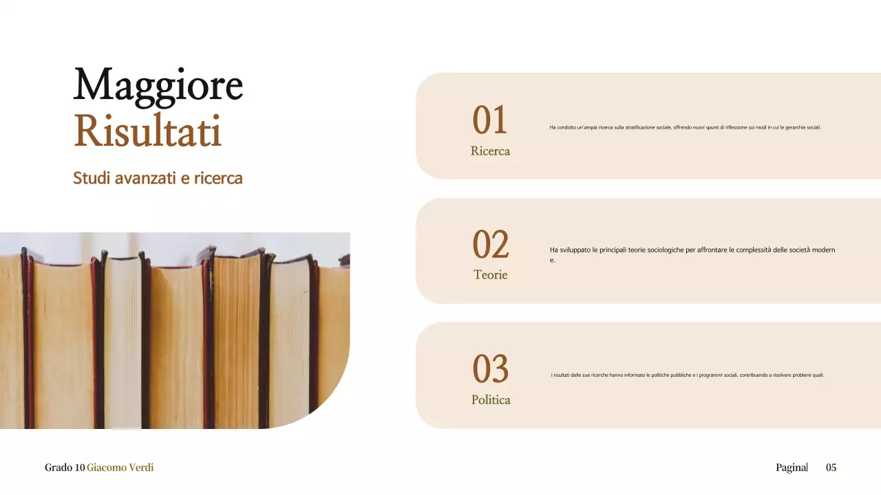 biografia classica beige per l'annuncio scolastico