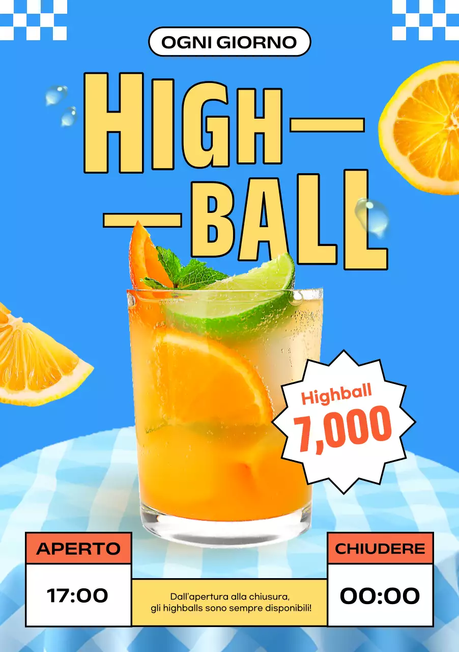 Annuncio di cocktail Blue Pop