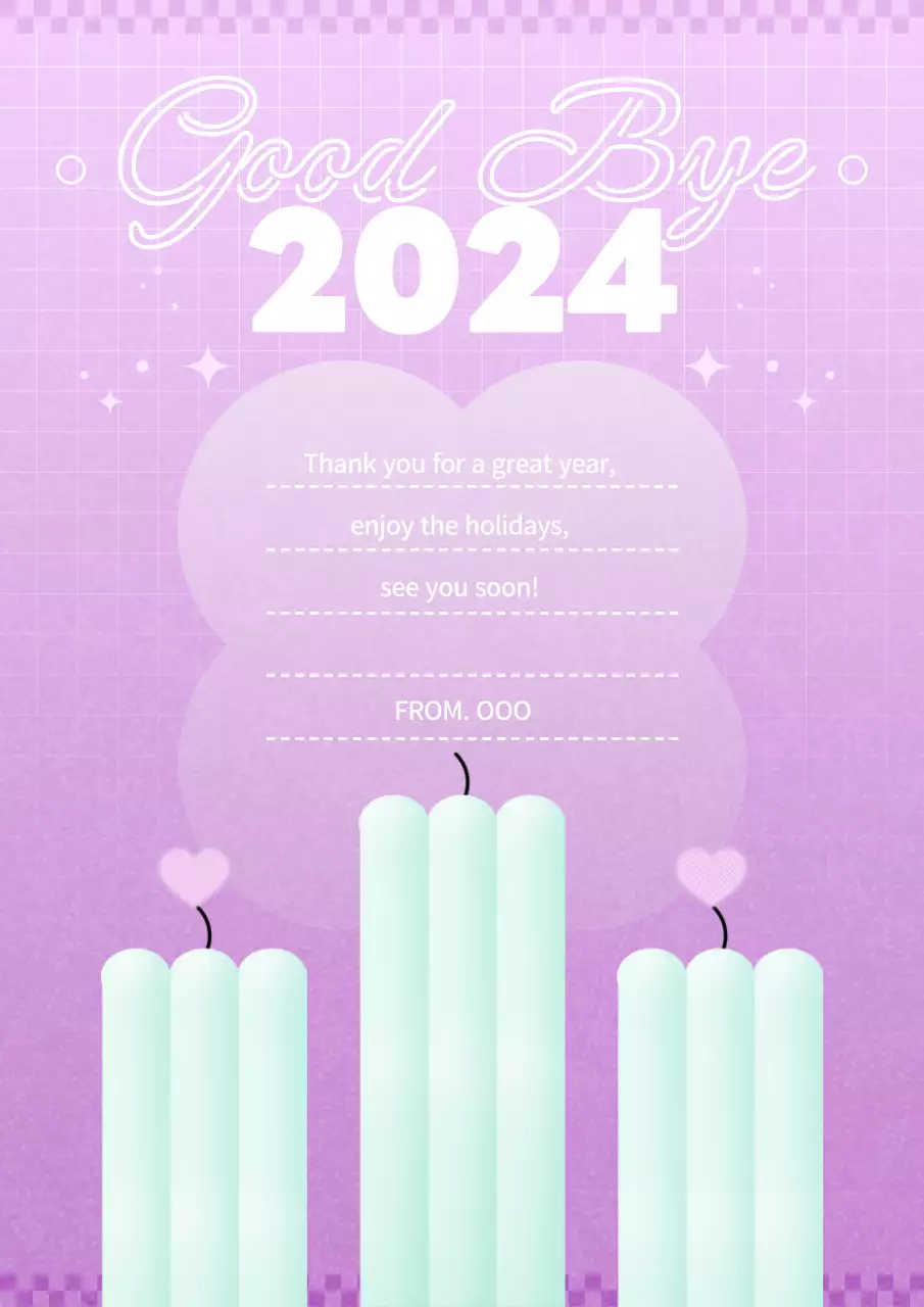 Poster thông báo tạm biệt màu tím hiện đại