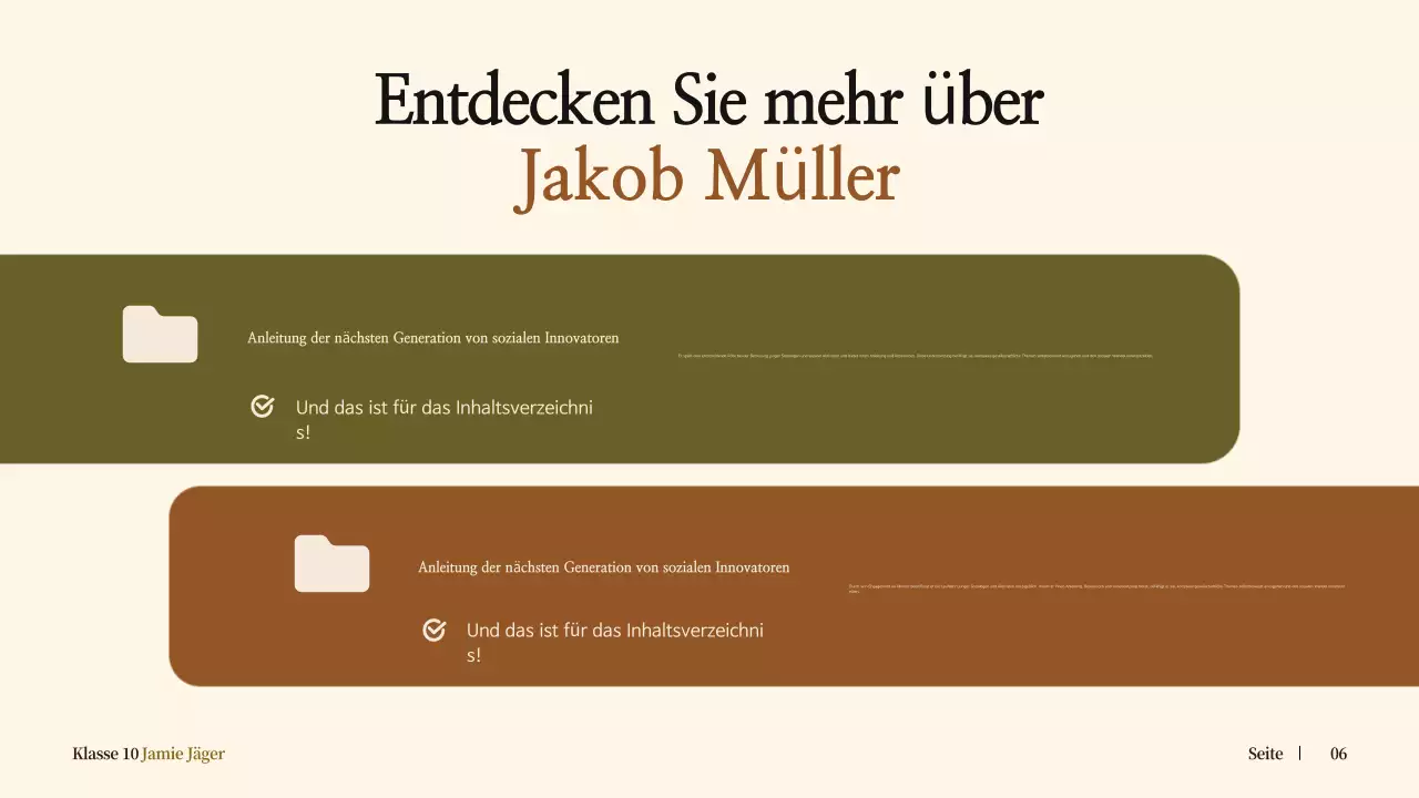 beige klassische Biographie für die Schulankündigung