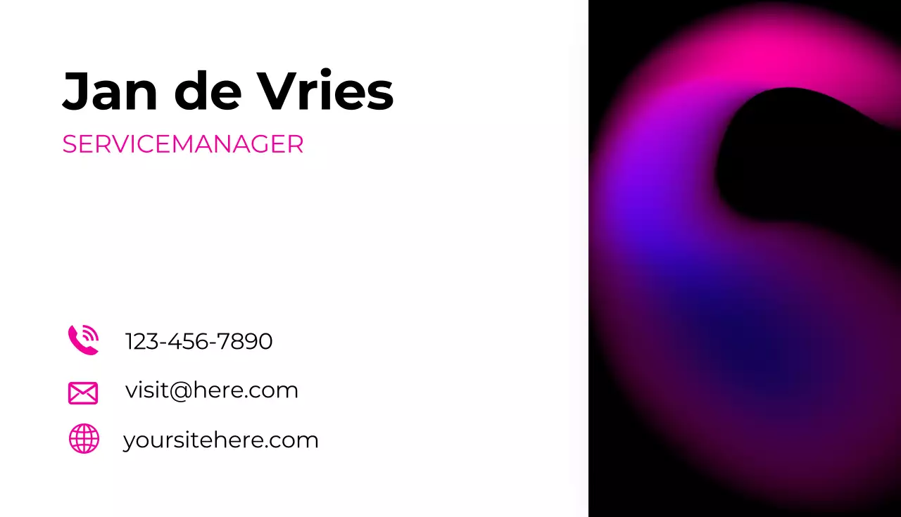 roze modern visitekaartje