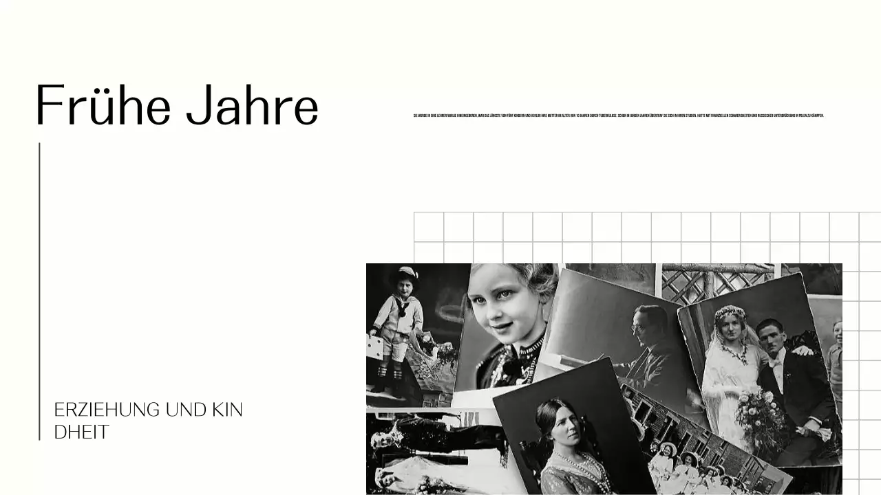 Das Leben von Marie Curie erforschen Einfache schwarz-beige Präsentation