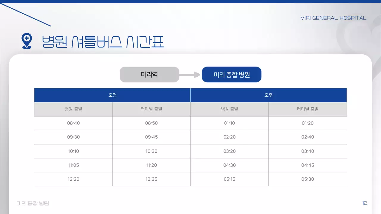 파랑 모던 병원 소개 정보 전달