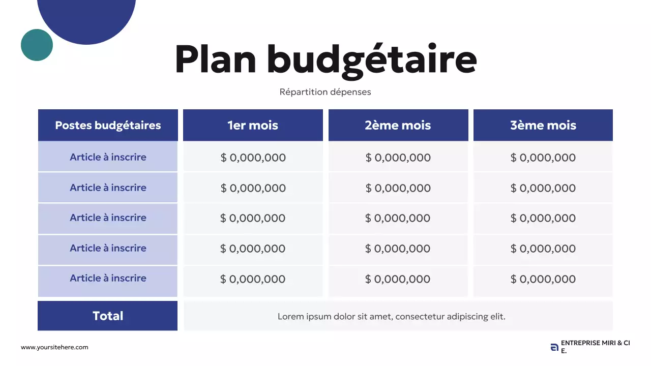 proposition d'entreprise moderne de couleur bleue