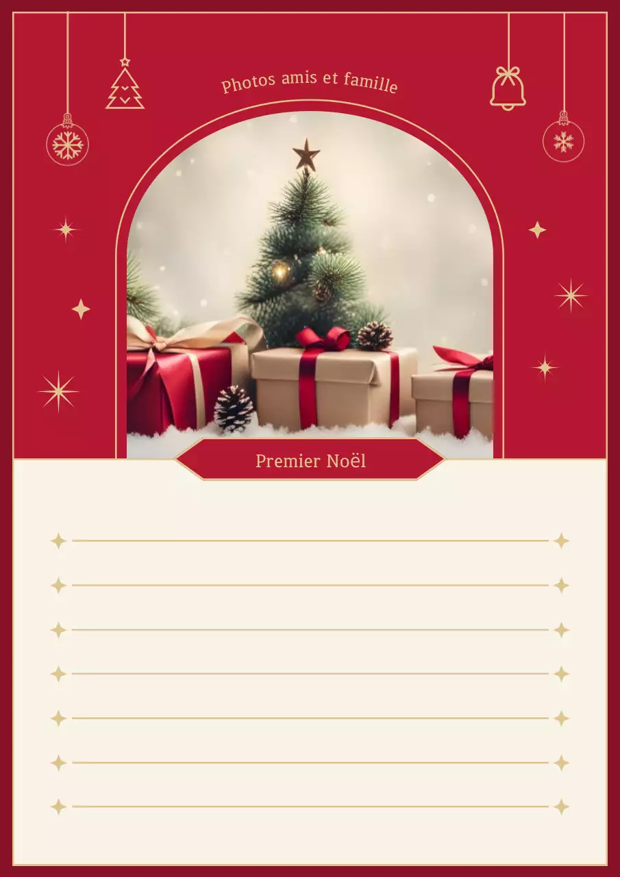 Carte postale de Noël classique rouge