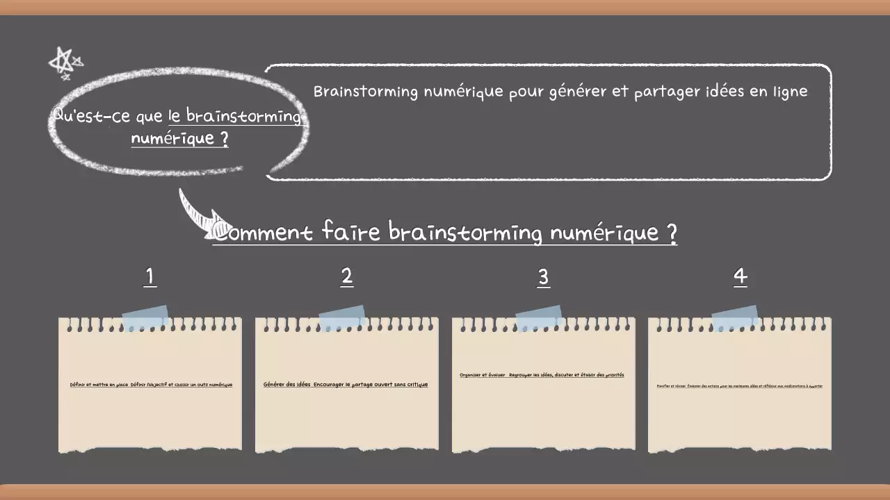 Présentation de brainstorming gris vintage